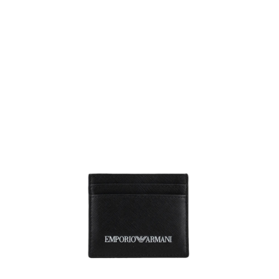 Emporio Armani Men's Black Fabric Card Holder