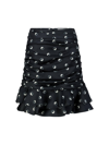 Les Coyotes De Paris Sija Ruffled Printed Skirt Yin Yang In Black