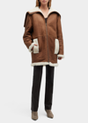 Vince Reversible Shearling Flight Jacket In Pearlmojave