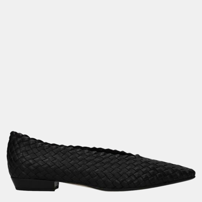 BALLET FLAT IN BLACK INTRECCIATO SUEDE