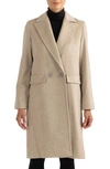 Sofia Cashmere Double-breasted Wool Blend Coat In Stn