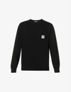 Carhartt Wip Mens Black Pocket Brand-patch Cotton-jersey Sweatshirt In Black