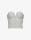 Magda Butrym Corset-inspired Cotton-blend Top In Grey