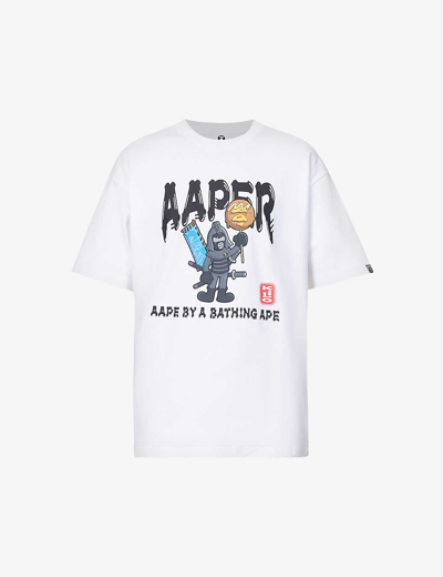 Aape R Alfa Relaxed-fit Cotton-jersey T-shirt In White