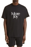 More Joy Unisex Logo Oversize Organic Cotton Graphic Tee In Black
