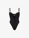 House Of Cb Cannes Cutout Underwire One-piece Swimsuit In Black