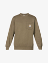 Carhartt Pocket Brand-patch Cotton-jersey Sweatshirt In Seaweed
