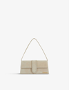 Jacquemus Neutral Le Bambino Long Suede Shoulder Bag In Dark Beige