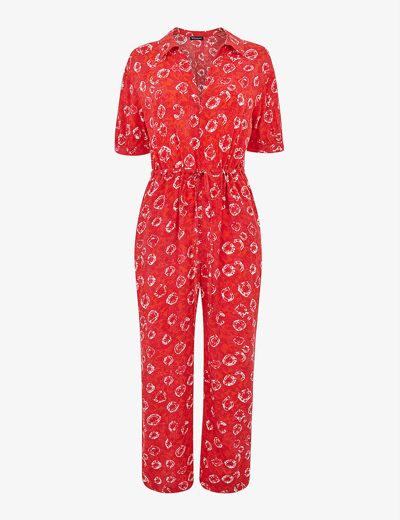Whistles Jenny Floral-print Woven Jumpsuit In Multi-coloured