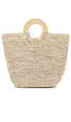 Florabella Gili Large Crochet Raffia Tote Bag With Bamboo Handle In Gililarge-almonds