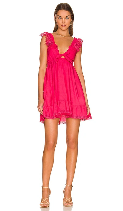 Peixoto Farrah Lace Trim Mini Dress In Pink