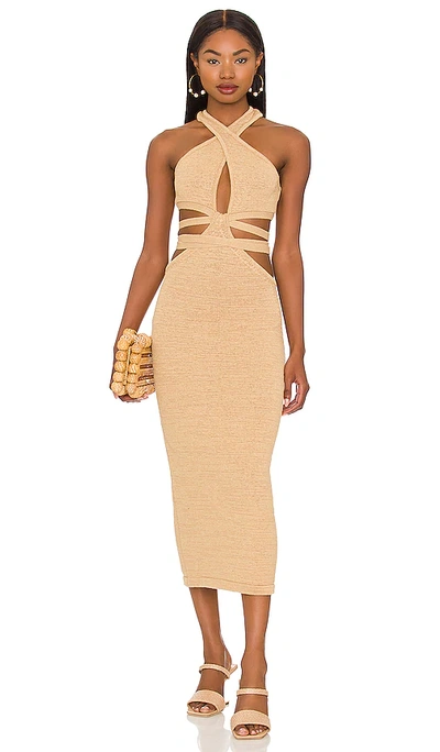 Cult Gaia Aziza Knitted Midi Dress In Sand | ModeSens