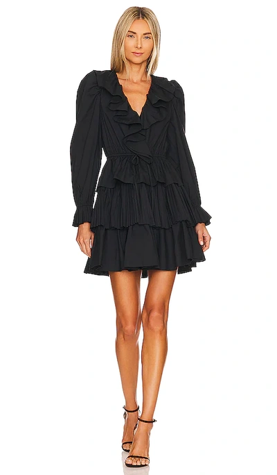ulla johnson black mini dress ULLA JOHNSON Noemie crochet-trimmed ribbed mini dress