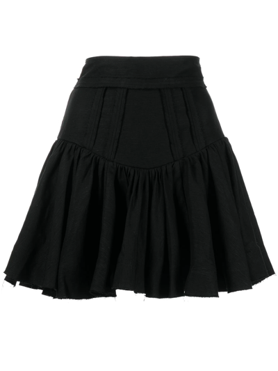 Aje Reverb Linen-blend Mini Skirt In Black