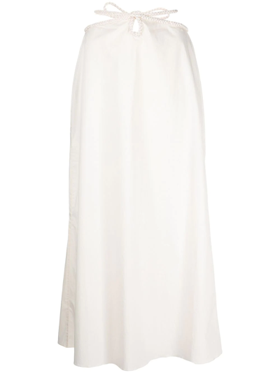 Johanna Ortiz Mother Nature Cotton-blend Midi-skirt In White