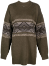 Isabel Marant Étoile Avril Fair-isle Knitted Jumper In Grün