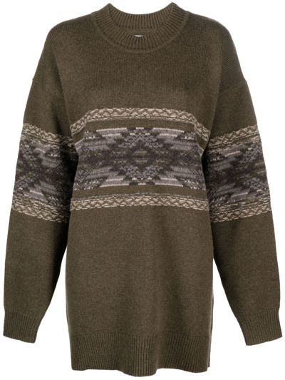 Isabel Marant Étoile Avril Fair-isle Knitted Jumper In Grün