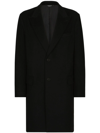 Dolce & Gabbana Single-breasted Wool Coat In Black