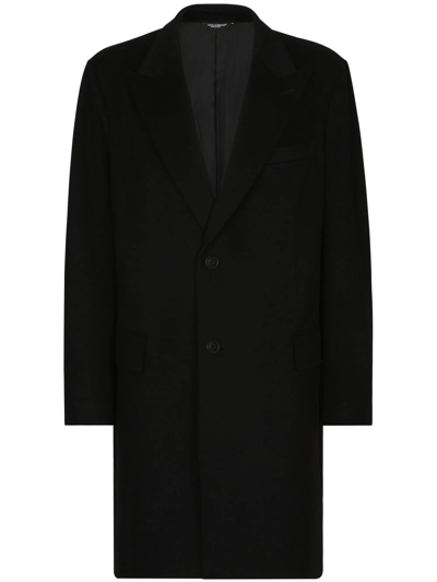 Dolce & Gabbana Tailored Wool Coat In Black