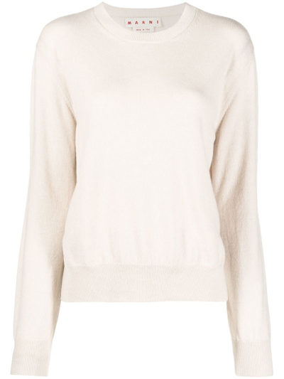 Marni Cashmere Long-sleeve Jumper In White
