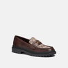Coach Loafer With Signature Jacquard And Signature Coin In Brown