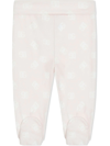 Dolce & Gabbana Ruffle-cuff Logo Trousers In Pink