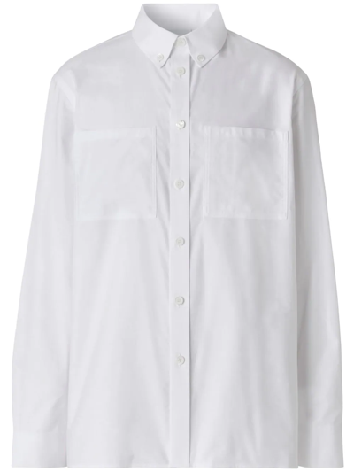 Burberry Logo-print Cotton Shirt In White