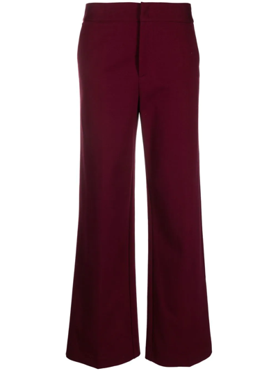 Merci Flared Tailored Trousers In Red