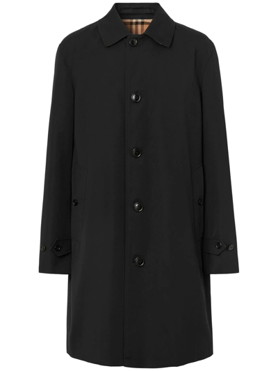 Burberry Single-breasted Cotton Coat In Black