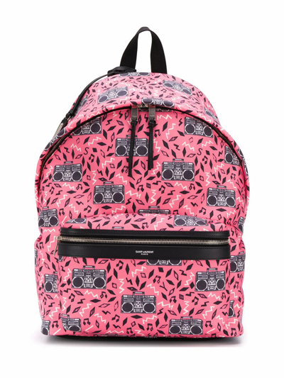 Saint Laurent Saint L Au Rent Men's  Pink Polyester Backpack