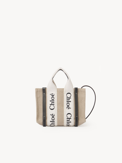 Chloé Mini Woody Tote Bag In White