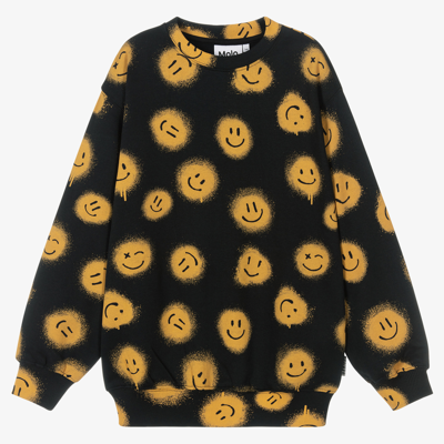 Molo Teen Black Smiles Sweatshirt In 6516 Smiles