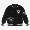 VERSACE BLACK WOOL BOMBER JACKET