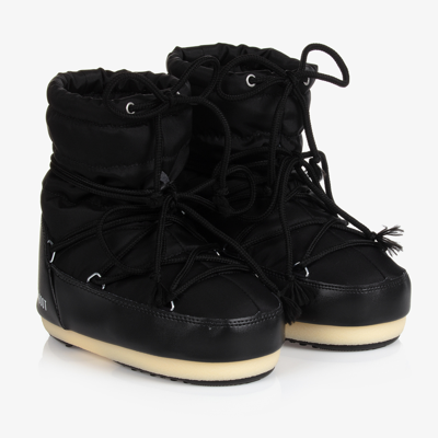 Moon Boot Black Short Logo Snow Boots