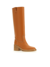 Chloé Knee-high Leather Boots In Luminous Ochre