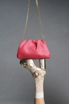 Anthropologie Woven Vegan Leather Clutch In Pink