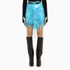 Attico Aurelie Embellished Mini Skirt In Light Blue