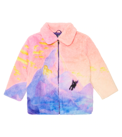 Stella Mccartney Kids' Fantasia Mount Olympus Faux Fur Jacket In Multicolor