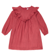 CHLOÉ CHLOÉ KIDS RUFFLED PIPED COTTON DRESS