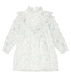 Chloé Floral Ruffle Long-sleeve Dress In Multicoloured