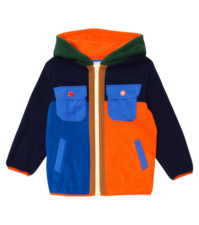 Marc Jacobs Kids' Colorblocked Hooded Teddy Jacket In Light Blue