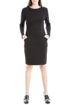 Maxstudio Long Sleeve Pocket Dress In Black