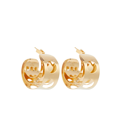 Alaïa Cutout Hoop Earrings In Or