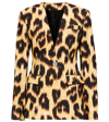 Attico Louise Printed Twill Blazer In Black/brown
