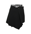 Attico Black High-waisted Asymmetrical Mini Skirt In Black