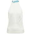Jw Anderson Chain-embellished Gabardine Halterneck Top In Off White