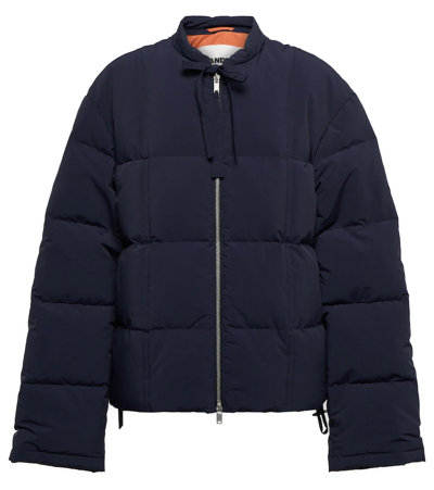 Jil Sander Oversized Cotton Puffer Jacket In Blau