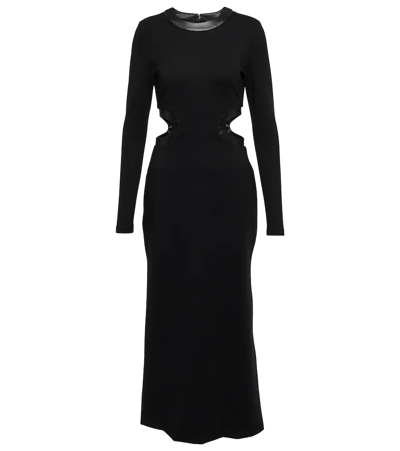 Staud Dolce Cutout Jersey Midi Dress In Black