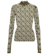 Marine Serre Moonogram Flocked Mesh Top In Green