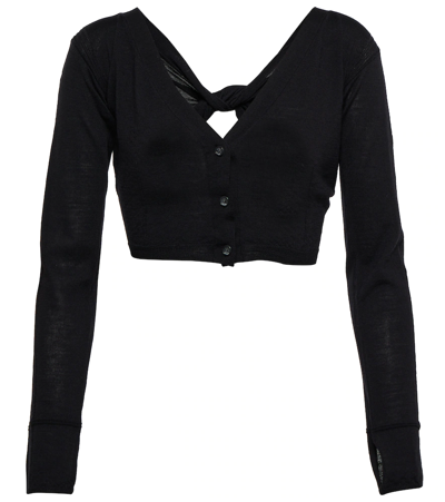 Jacquemus Le Cardigan Soli Wool-blend Cardigan In Black